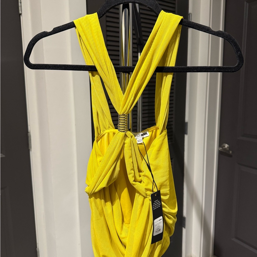 Vibrant Yellow Draped Shirt